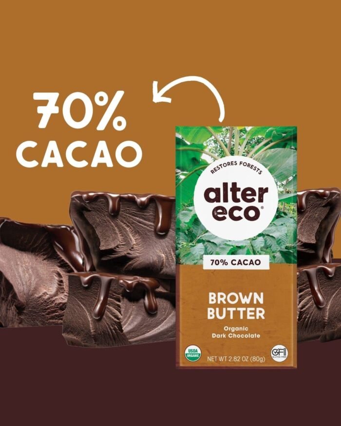 alter eco brown butter dark chocolate organic & fair trade pack image
