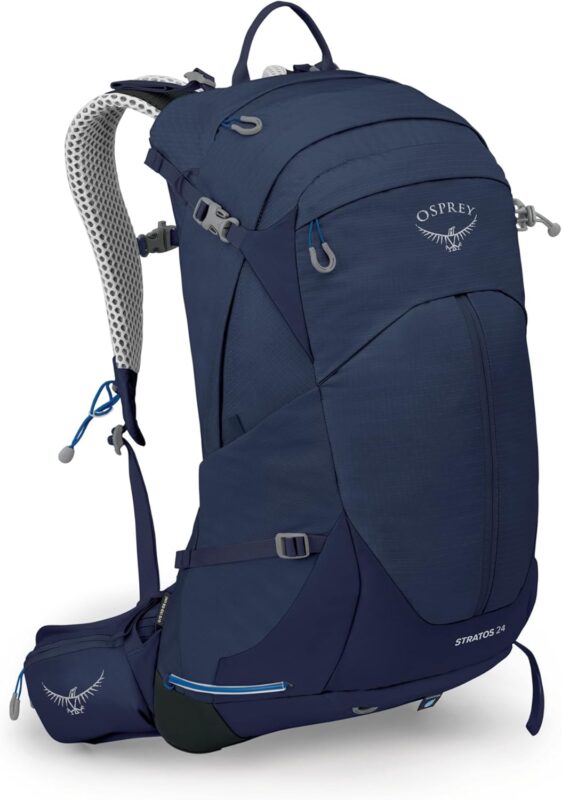 osprey stratos 24l mens hiking backpack cetacean blue image