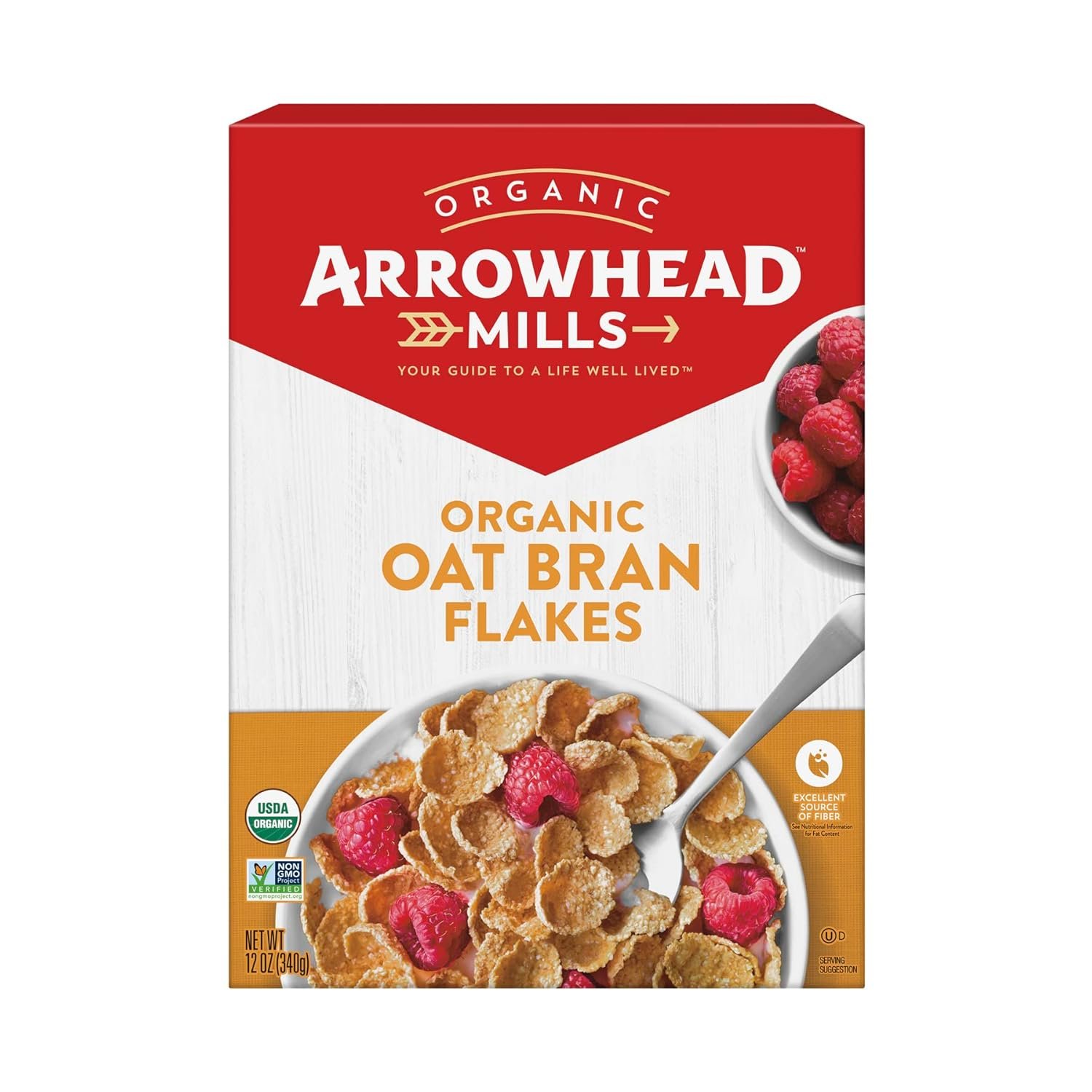 arrowhead mills organic oat bran flakes pack image