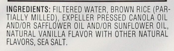 Dream Blends Classic Vanilla Rice Drink Ingredients