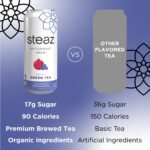 steaz organic green tea blueberry pomegranate can image