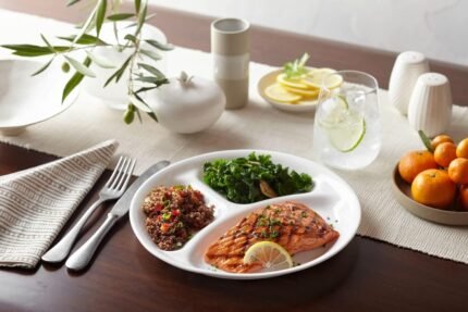 corelle livingware divided plate winter frost white image