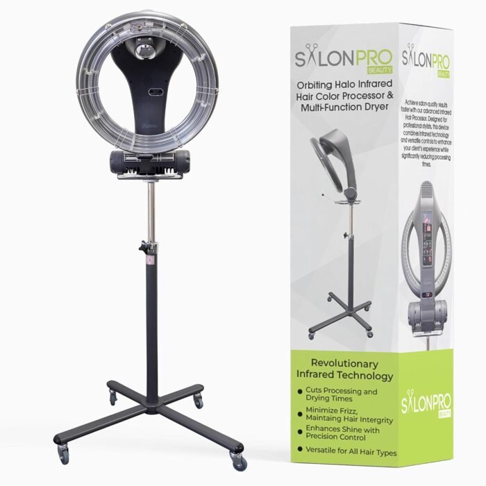 salonpro orbiting halo infrared hair processor dryer grey image