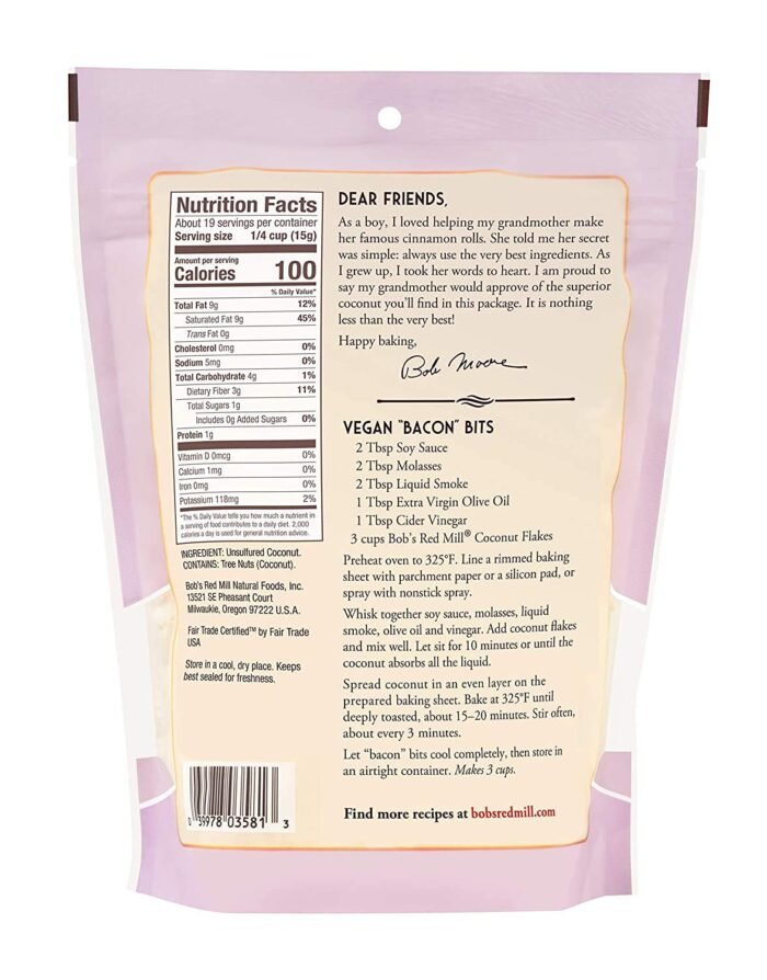 bobs red mill unsweetnened cicinut fkakes image