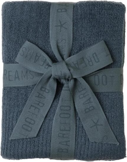 barefoot dreams 30x40 ribbed baby blanket smokey blue image