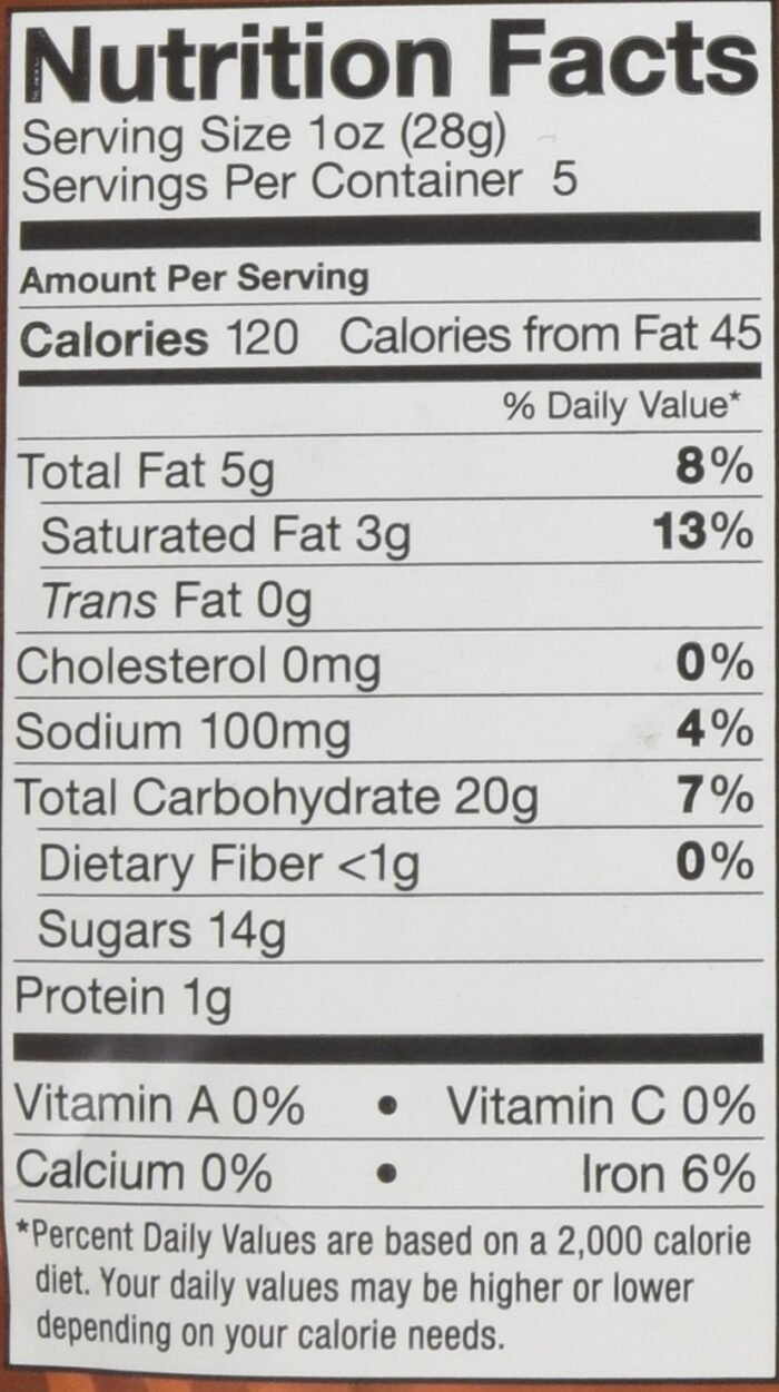 Sheila G's Salted Caramel Brownie Brittle Nutrition Facts