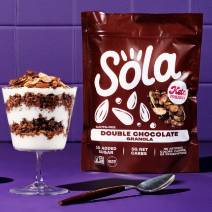 sola low carb keto granola double chocolate pack image