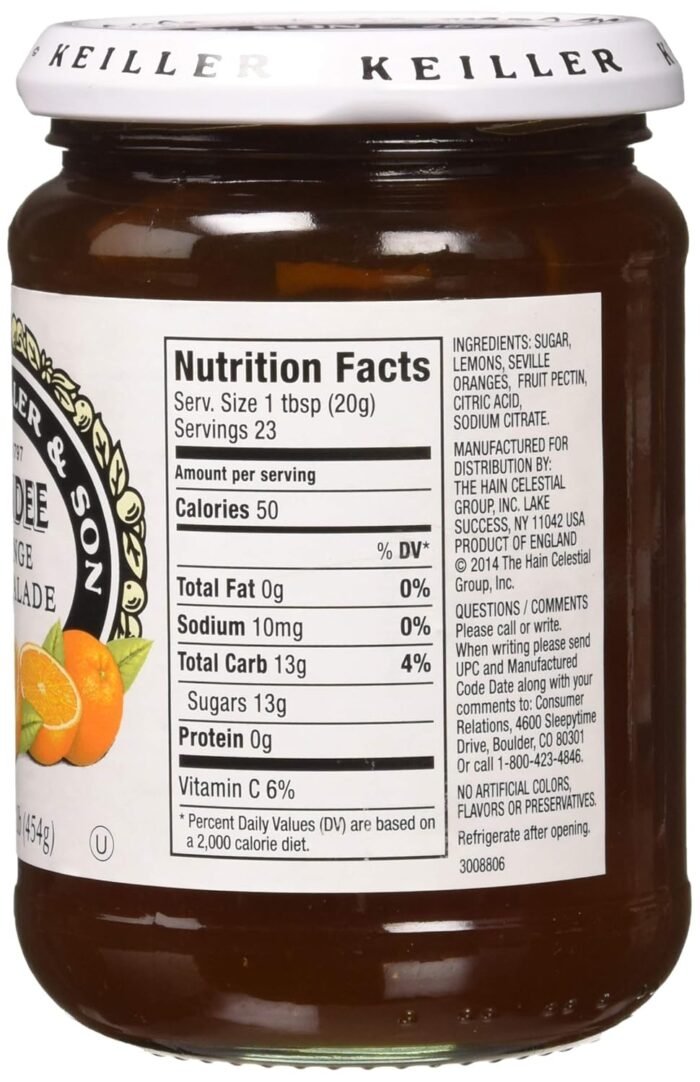 Keiller Orange Marmalade Nutrition Facts