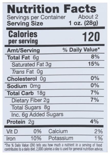 Undercover Dark Chocolate Blueberry Quinoa Snack Nutrition Facts