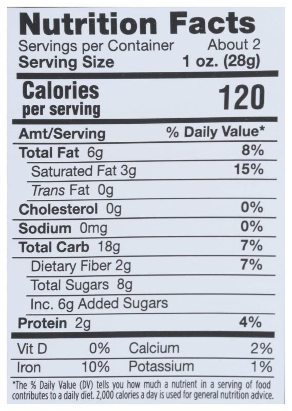 Undercover Dark Chocolate Blueberry Quinoa Snack Nutrition Facts