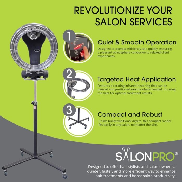 salonpro orbiting halo infrared hair processor dryer grey image