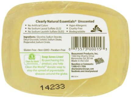 clearly natural essentials unscented glycerine soap pack image