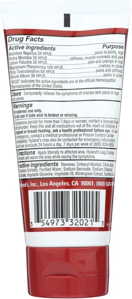 Leg Cramps Active Ingredients