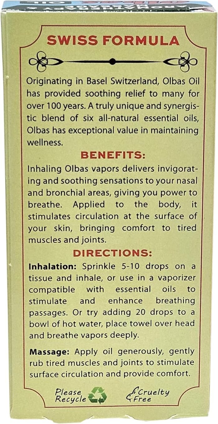 olbas massage & aromatherapy oil swiss formula