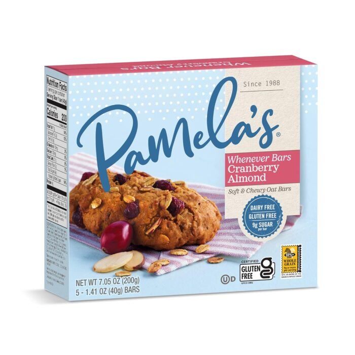 Pamela's Cranberry Almond Chewy Oat Bars, 7.05 Oz