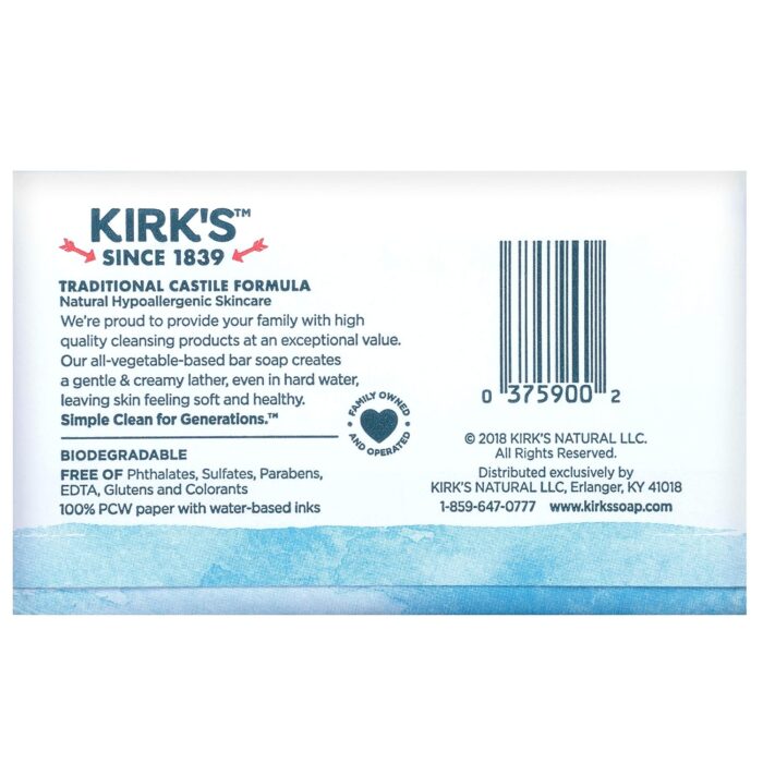 kirks 100% premium coconut oil castile soap image