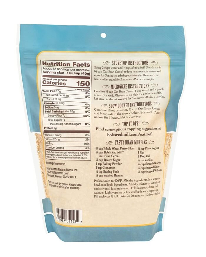 bobs red mill oat bran cereal image