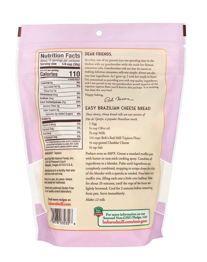 Bob's Red Mill Finely Ground Tapioca Flour Nutrition Facts