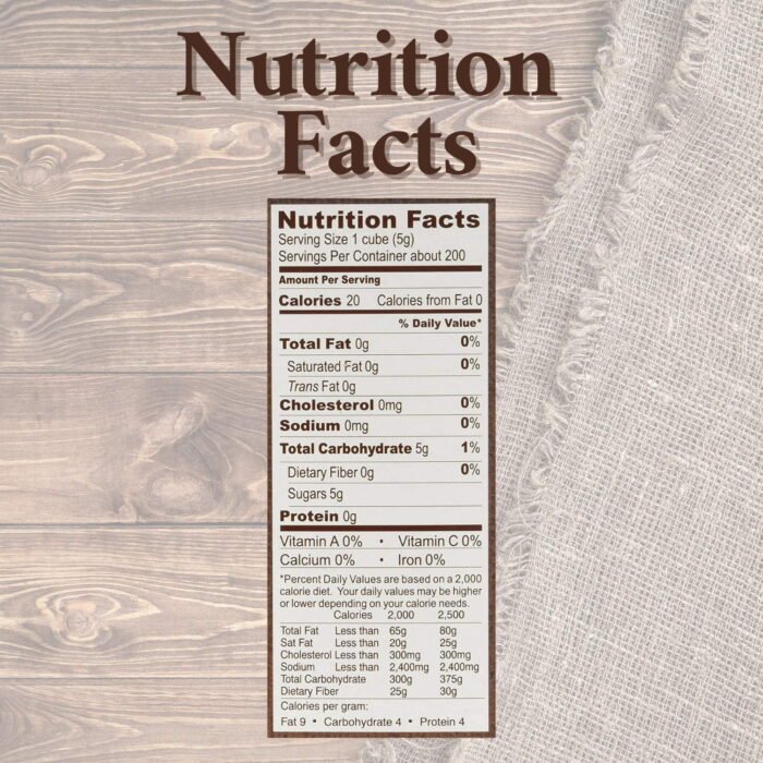 Roland Demerara Sugar Cubes Nutrition Facts