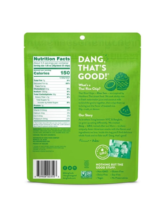 Dang Thai Rice Chips Nutrition Facts