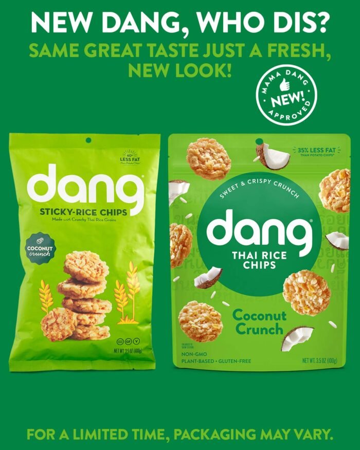 Dang Thai Rice Chips, Coconut Crunch, 3.5 Oz