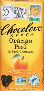 chocolove xoxox orange peel in dark chocolate image