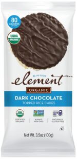 element snacks dark chocolate topped rice cakes pack image