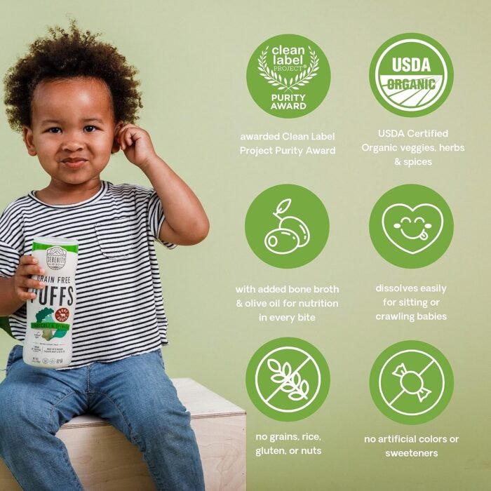 serenity kids grain free puffs broccoli & spinach image