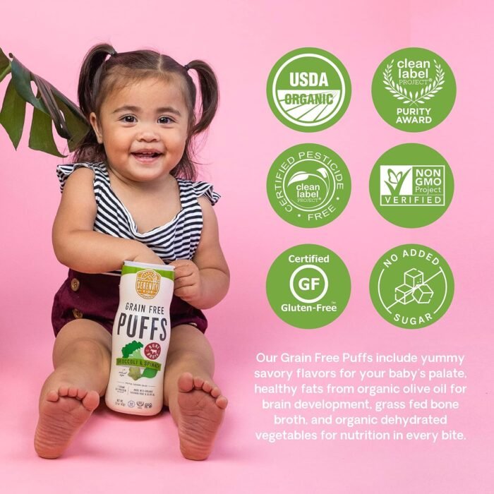 serenity kids grain free puffs broccoli & spinach image