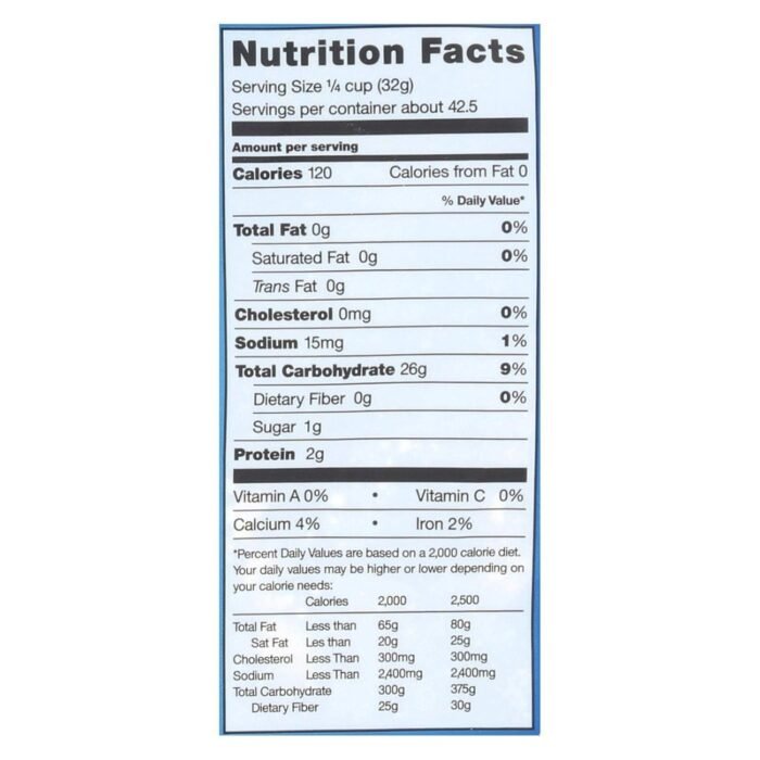 Cup4Cup Gluten-Free Flour Nutrition Facts