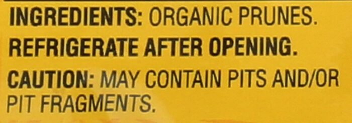 Newman's Own Organic Prunes Ingredients