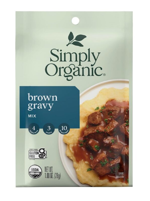simply organic brown gravy seasoning mix pack image