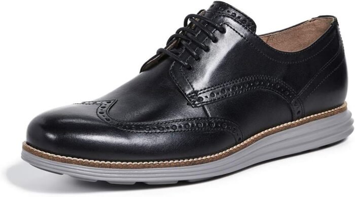 cole haan grand shortwing oxford black leather 10.5m shoes image
