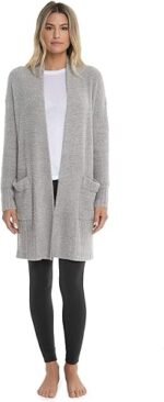 barefoot dreams womens cozy lite long weekend cardigan image