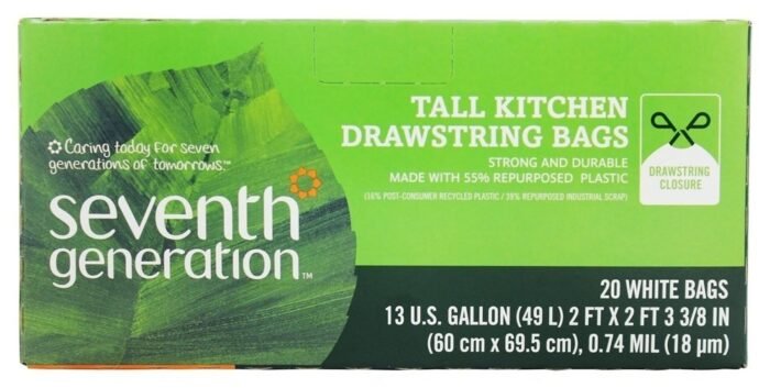 seventh generation 13 gallon drawstring trash bags image