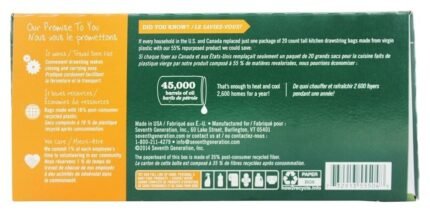 seventh generation 13 gallon drawstring trash bags image