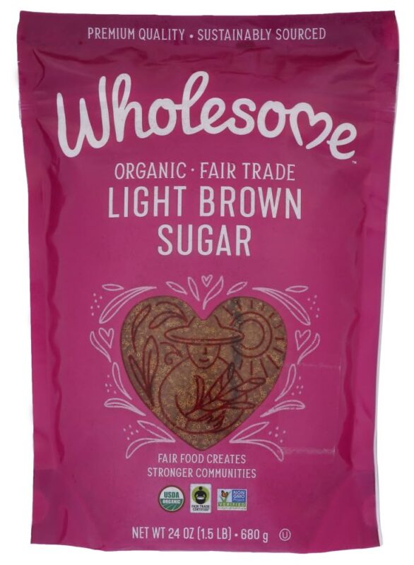 wholesome sweeteners organic light brown sugar 1.5lbs pack image