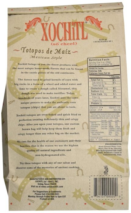 xochitl mexican style tortilla chips no salt image
