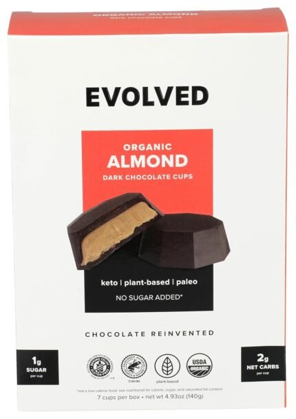 evolved organic almond butter keto cups image