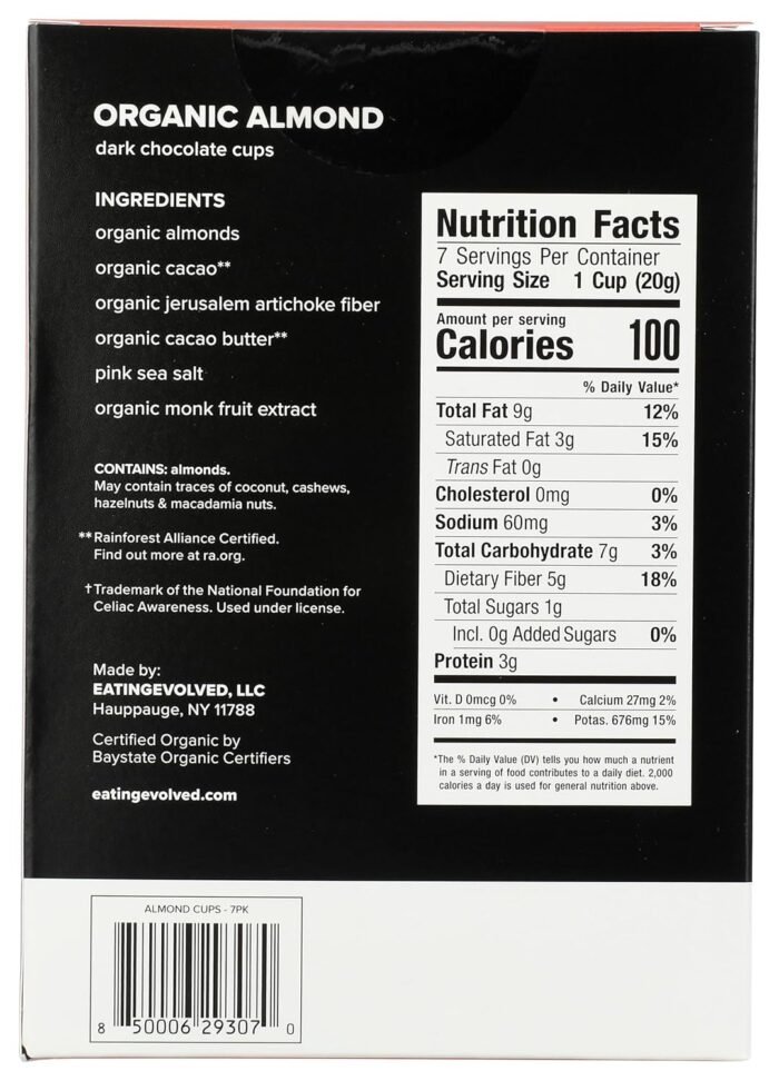 evolved organic almond butter keto cups image