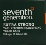 seventh generation drawstring kitchen reash bags 13 gal 20