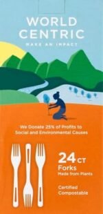 world centric corn starch forks natural pack