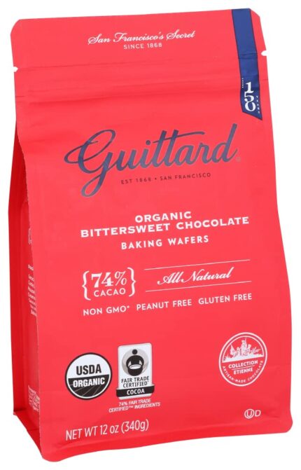 guittard organic 74% chocolate baking wafers pack