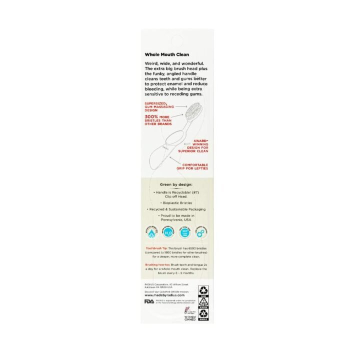 radius left hand toothbrush soft big brush pack