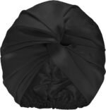 slip pure silk turban black