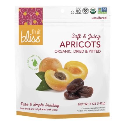 fruit bliss organic dried apricots fruit snacks pack