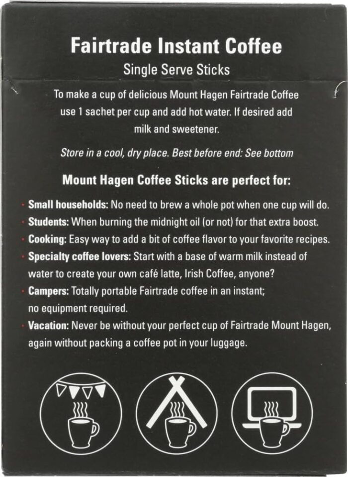 mount hagen single serve instant coffee pack