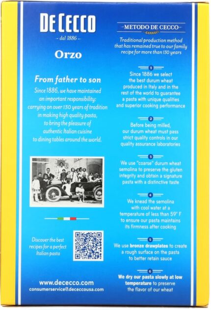 de cecco semolina pasta orzo no 74 pack