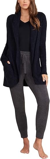 barefoot dreams cozy chic lite circle cardi black medium image