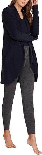 barefoot dreams cozy chic lite circle cardi black medium image